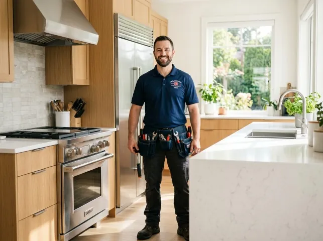 Appliance Repair Hero technician in a Boonville, NY kitchen after an appliance repair